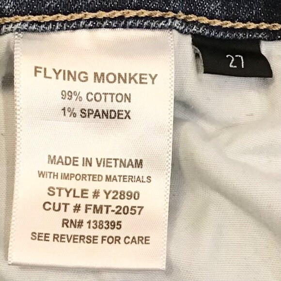 Flying Monkey 27 (4/5) Women’s High Rise Distressed Jeans Cropped Tapered Leg - Picture 8 of 10